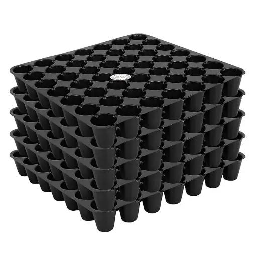 Seedling Tray - Pack of 5 (Black, 49 Holes)
